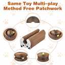 Kitty Curls Cat Toys Magic Organ Cat Scratcher Pad, Interactive Cat Toys for Indoor Cats with Compact Accordion Design and Bell Ball, Helps Relieve Anxiety, Boost Claw Health, Protect Furniture