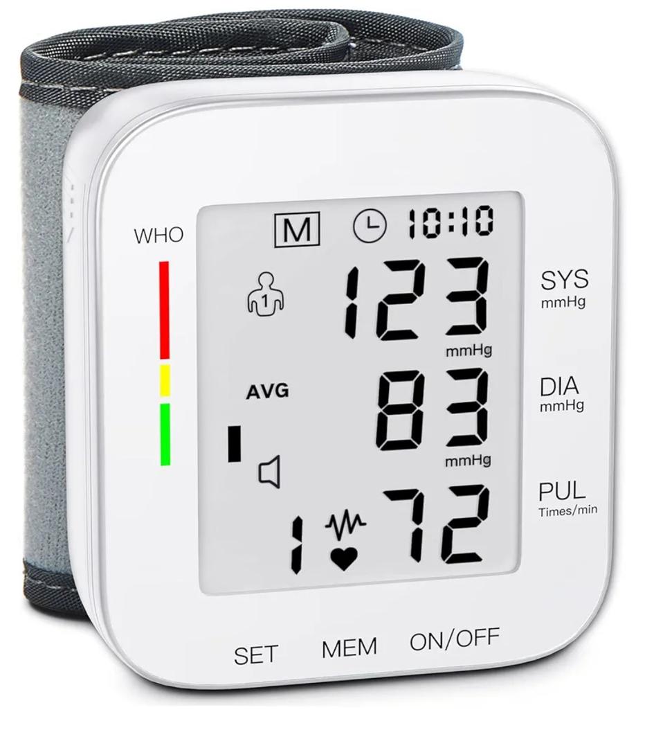 MMIZOO Wrist Blood Pressure Monitor Large LCD Display BP Machine Adjustable Cuff 5.31-7.68 inch Automatic 99x2 Sets Memory with Carrying Case for Home Use (W1681)