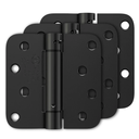 3 Pack Self Closing Door Hinges 4 Inch, Matte Black Spring Loaded Hinges with 5/8'' Radius Corners, Adjustable Tension for Garage, Front Door, for Left and Right Hand Door, UL Listed