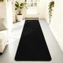 Woottpe 6x9 Feet Black Area Rugs for Bedroom, Indoor Washable Memory Foam Rug for Living Room, Modern Aesthetic Minimalist Non-Slip Carpets for Kids Boys Girls Adults Dorm Home Decor