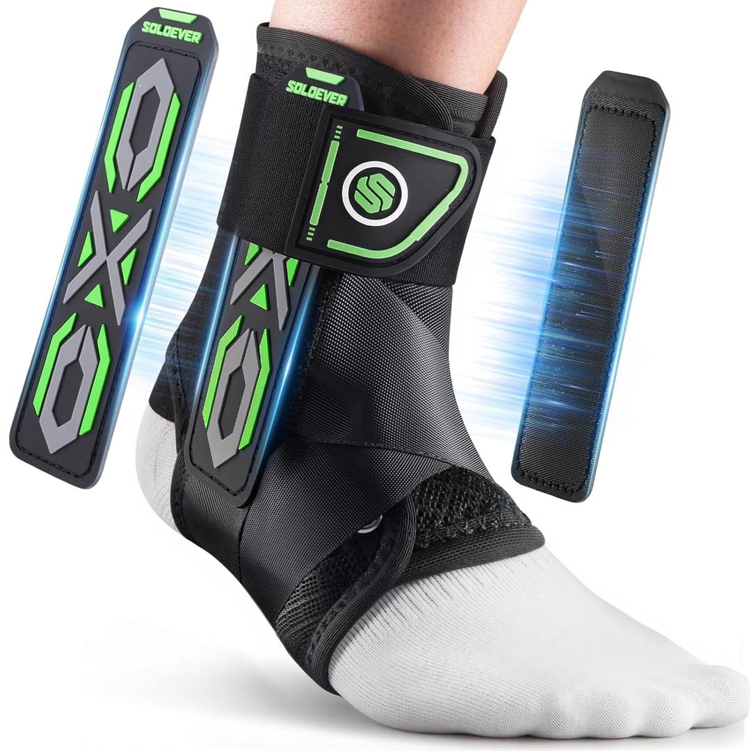 Upgraded Ankle Brace for Sprained Ankle [Stronger Support & Ultra Breathable] Ankle Support with Side Stabilizing Pads, Adjustable Quick Lace Up Ankle Stabilizer for Injury Recovery, Sports, Men&Women