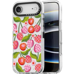 for iPhone Air Case Cute - Durable Shockproof 6.6 ft Drop Impact Phone Case - Funny Checkered Cherry Design for iPhone 17 Air (6.5") Clear