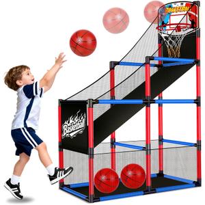 Arcade Basketball Hoop Game Set with 3 Balls for Kids Age 3 to 12 Indoor Outdoor Sports Play - Easy Set Up - Air Pump Included - Carnival Birthday Party Games Yard Toys for 3 4 5 Year Old Boys Gifts