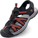 CAMELSPORTS Men's Hiking Sandals Closed Toe Outdoor Beach Sandal Waterproof Sport Fisherman Sandals Water Shoes (9.5, Orange)