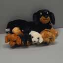 Honoson Nurturing Dog Mommy Plush Set with 4 Baby Puppies Soft Cute Dog Themed Stuffed Plush Toys for Kids Girls Boys Christmas Easter Birthday Gifts(Dachshund)