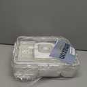 Snackle Box Container, Upgrade Dishwasher,Safe Snack Box for Adult Kids, 4 compartments Plastic Divided Serving Tray with Lid and Handle for Candy, Fruits, Snacks, Nuts,Small,White,1 Pack