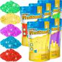 FlexiSand Value Pack 11lbs of 5 Colored Moldable Self-Sticking Sand,Never Dries Out - Fun for Kids Bulk Refill for Sensory Sand Box Toys,Ideal for Shaping,Squeezing,Scooping,Rolling and Molding (5 Dark Colors)