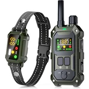 BLACKDOG Military Dog Shock Collar - 4200ft Dog Training Collar with Remote, 4 Training Modes, Flashlight & Strobe, 3-Month Battery, IP67 Waterproof Dog E Collar for All Breeds 5-150lbs (Army Green)