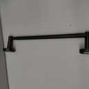 Ruacq Adjustable Towel Bar 13.7 to 24 Inch Bathroom Single Towel Bar Black Stainless Steel Modern Wall Mounted Round Towel Holders, Matte Black