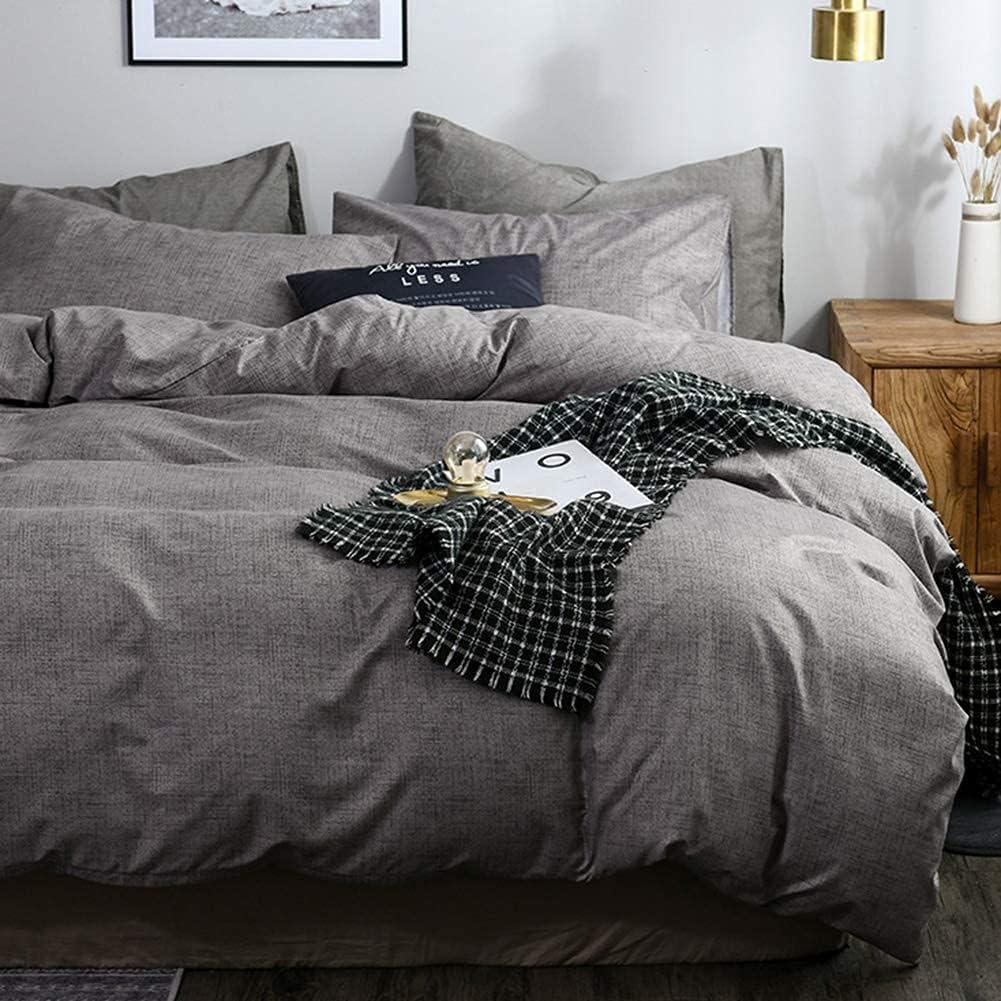 Queen Duvet Cover Set (3 piece) Soft, Breathable Fabric with a Modern Textured Look Includes 1 Queen Duvet Cover+ 2 Pillow Shams Neutral Gray Color , Lightweight Comfortable Easy Care
