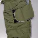 ASENKU Extra Warm Dog Coat - Winter Puffer Jacket with Fleece, Reflective, Adjustable, Zippered Leash Hole for Large Dogs (Green, 2XL)