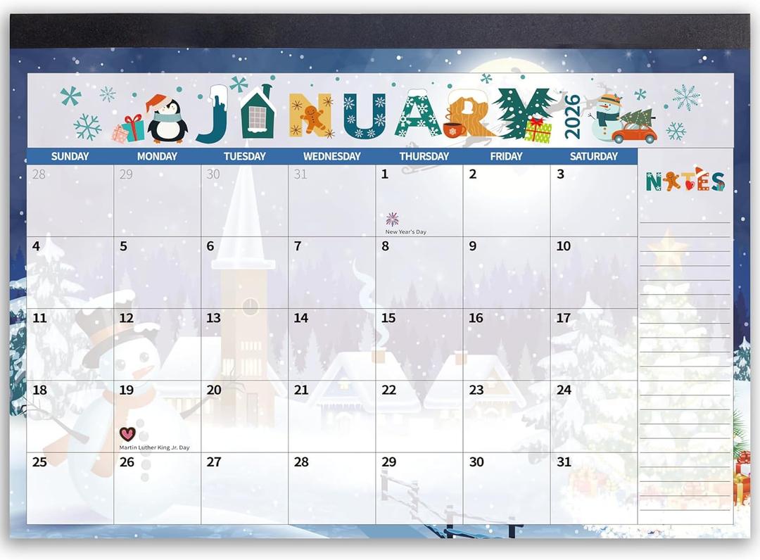 3 x 2026 Desk Calendar Wall Calendars, Large 17" x 12", November 2025 - December 2026 Monthly Planner Desktop, 14 Months Planning Organizing for Home, School, Office, Holiday, Background Doodle Letter (Season)