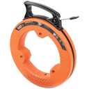 Klein Tools 56335 Flat Steel Electrical Fish Tape, 25-Foot 1/4-Inch Wide Spring Steel Tape, Slim Plastic Tip, Laser Etched 1-Foot Markings