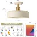 BISAMIYA Modern Semi Flush Mount Ceiling Light Fixture, Brass Accent and 12.6" Metal Shade Ceiling Light, for Kitchen, Hallway, Entryway, Pantry, Laundry Room