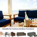 Outdoor Chair Cushions for Patio Furniture, Waterproof Sectional Cushions Replacement Set of 2, 25.6 x 25.6 Inch Cushion and Backrest Pillow with Removable Cover for Sofa Deep Seat Wicker Couch