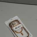 GVIEWIN for iPhone 17 Pro Case [Compatible with MagSafe][Upgraded Full Camera Protection][Cute Wave Frame] Glossy Slim Shockproof Protective Magnetic Phone Case for iPhone 17 Pro 6.3", Clear/Orange