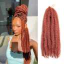 18-inch Ginger Marley Twist Braiding Hair Soft, Fluffy & Versatile Synthetic Extensions,#350 Cuban Twist Hair for Natural-Looking Styles