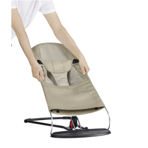 Bouncer Seat for Babies 0-12 Months, Baby Bouncer for Breathable and Comfortable Cushion, Three Height Adjustments, Baby Rocker Portable Folding and Detachable, Ergonomic Baby Seat