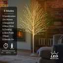6FT Lighted Birch Tree with 880 LED Warm White Lights, 8 Modes, Timer Remote Faux Prelit Twig Christmas Tree, Light Up Trees for Indoor Outdoor Xmas Holiday Party Decoration