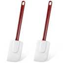 Lounsweer 2 Pcs Heat Resistant Rubber Spatula 14 Inch Commercial Silicone Spatula Scraper Set for Kitchen Use Cooking Silicone Cooking Utensils Sets