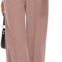 FUNYYZO Wide Leg Pants Women's High Elastic Waisted in The Back Business Work Trousers Long Straight Suit Pants, M