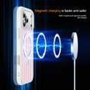 Striped for iPhone 17 Pro Max Case with Stand,6.9" T-Pink