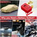 Kill Switch for Car - Remote Battery Disconnect Switch 12v, 240A, Upgrade Smart Voltage with LED Screen, Anti-Theft, Prevent Battery Drain (red)