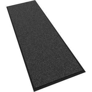 Front Door Mat, 72" x 24" Heavy Duty Indoor Outdoor Doormat, Non-Slip Welcome Mats for Entryway, Rubber Backing Low Profile Commercial Door Mats (Gray Stripe)