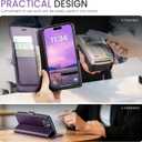 for iPhone 13 Pro Case Wallet with RFID Blocking Card Holder, PU Leather Kickstand Protective Flip Phone Cover Fit for iPhone 13 Pro 6.1", Purple