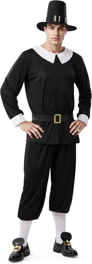 Spooktacular Creations Halloween Colonial Pilgrim Costume Adult, Halloween Costumes for Men 2025 (X-Large)