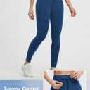 baleaf Workout Leggings for Women with Pockets Drawstring Tummy Control Scrunch Butt 7/8 Ankle Petite Yoga Pants Running (Blue, L)