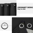 100% Blackout Curtains for Bedroom, Double Layer Black Curtains, Black Out Curtain 84 inch Long with Sheer Overlay for Living Room, Room Darkening Window Drapes with Grommet, 52" W x 84" L