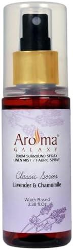 Aroma Galaxy Lavender & Chamomile Room Spray – Linen Mist & Fabric Freshener, Water-Based Air Freshener for Home & Office, 3.38 fl o
