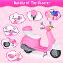 67Pcs Doll Clothes and Accessories with Doll, Motorcycle Scooter Set, Skiing Kit, Pet Set, 10 Shoes, 6 Outfits (Dress/Pants/Casual), Doll Playset Dress Up Toys for Girls Kids Toy Gifts