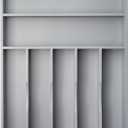 Silverware Organizer 13 Inch Gray Bamboo Kitchen Drawer Organizer 7 Slots Utensil Organizer Silverware Holder Cutlery Organizer Flatware Tray (Large)