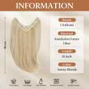 Clip in V-Shape Hair Extensions for Women 18 Inch One Piece Synthetic Straight Hair Extension Full Head Hairpiece with 5 Clips Sunny Blonde