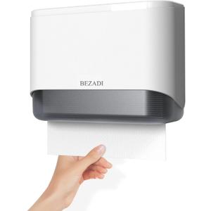 Paper Towel Dispenser,Large Capacity Wall Mount Tissue Dispensers with Smart Lock, Used for Kitchen and Bathroom 200+ Sheets White Toilet Paper Holders