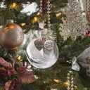 2 x Clear Christmas Memorial Ornament Feather Ball, A Piece of My Heart is in Heaven Loss of Loved One Mother Christmas Tree Hanging Sympathy Gift with Silk Ribbon & Red Gift Box (Mom)