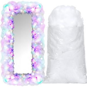 Halloscume 28.16 Ounce Fake Cotton Snow Winter Decoration Fluffy Artificial Cotton White Faux Snow for Crafts Mantle Village Xmas Winter Scene Indoor Home Decoration