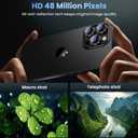 Uyiton for iPhone 17/16/15/14 (Pro Max & Pro) Camera Lens Protector - [Case-Friendly][Ultra-Thin] Military-Grade Tempered Glass Metal Camera Cover, Easy to Install, Gearwheel Black+Red
