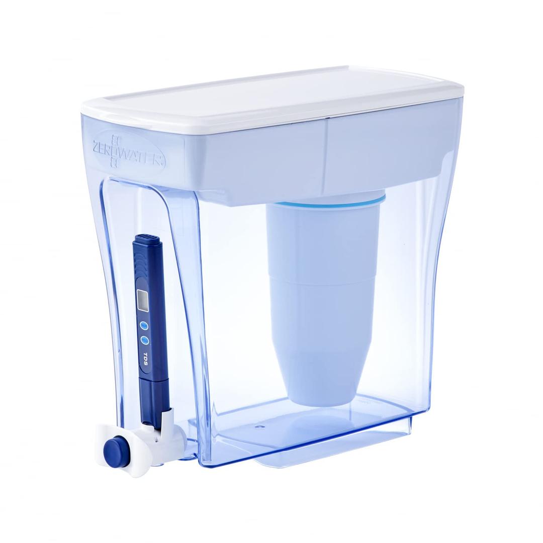 ZeroWater 20-Cup Ready-Pour 5-Stage Water Filter Dispenser with 0 TDS Water Filter – IAPMO Certified to Reduce Lead, Chromium, and PFOA/PFOS