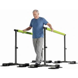 Parallel Bars for Physical Therapy, 6.57Ft, Height Adjustable | Suction cup suitable for smooth surfaces, soft armrests, with 5-level height adjustment, Used for home, sanatorium,as on