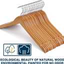 Wooden Hangers Pack of 20 - Sturdy, Heavy Duty Hangers for Shirts, Dresses, Coats & More (Natural)