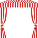 Ziliny 3 Pcs Carnival Party Decorations Circus Tent Awning Halloween Red White Banner Concession Stand(Striped Style)
