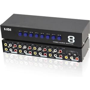 ESDS 8Way RCA Switch AV Switcher 8 in 1 Out Composite Video L/R Audio Selector Box for DVD STB Game Consoles