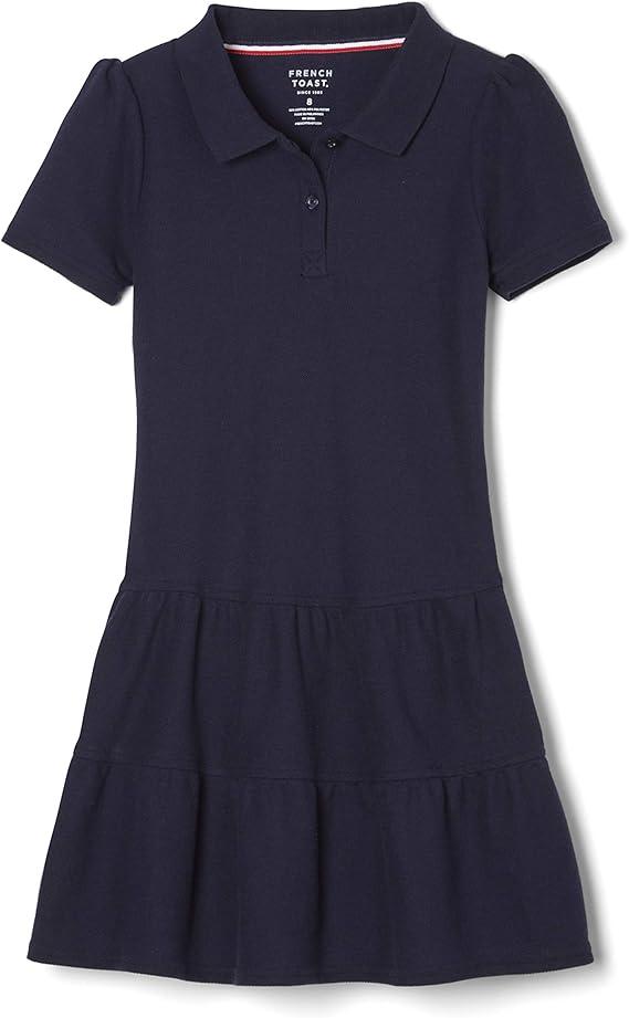French Toast Girls Ruffle Pique Polo School Uniform Dress S