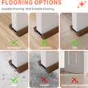 Upgraded Door Draft Stopper for Bottom of Door, Under Door Gap Filler for Big Gap, No Folding Required, Flexible Installation Door Sweep soundproofing Strip for Home & Apartment, 28-32in, Brown