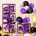 Woanger 44 PCS Graduation 2026 Box Decoration - Congrats Grad Party Box Set with LED Light Strings & Balloon Proud of You Party Supplies for Class of 2026 School College(Purple)