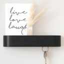 Kazai.® Key Holder 'Toke' | Minimalist Key Hook Design from Berlin | Modern Key Holder Wall Mount with Wooden Shelf | Key Rack for Wall as Entryway Organizer | Oak, Black