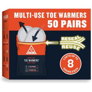 Ignik 8-Hour Compostable Toe Warmers with Resealable AirBarrier Pouch
